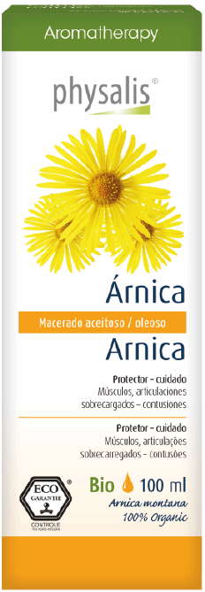 Physalis óleo de arnica bio é um macerado oleoso muito versátil, baseado nas flores amarelas douradas da arnica.