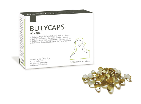 Butycaps 60 cápsulas é um suplemento alimentar  Bioceutica à base de tributirina microencapsulada. A tributirina é um triglicérido que, contendo 3 moléculas de ácido butírico, assegura uma elevada biodisponibilidade deste ácido em todos os setores do intestino. 